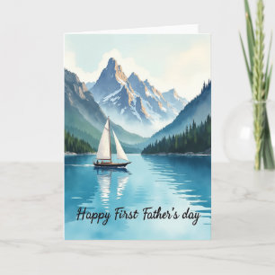 Watercolor Fathers Day Boat Card
