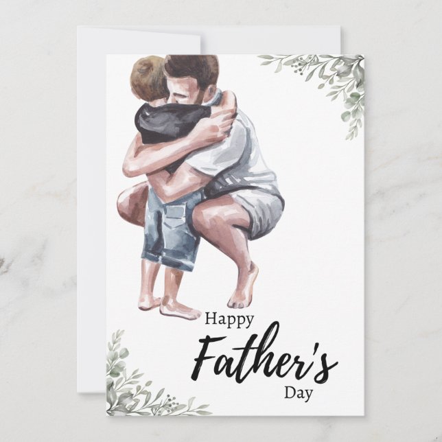 Watercolor fathers day  holiday card (Front)