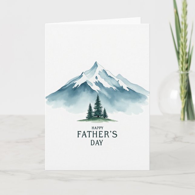 Watercolor Fathers Day Peaks Card (Front)