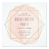 Watercolor faux glitter bachelorette party invite