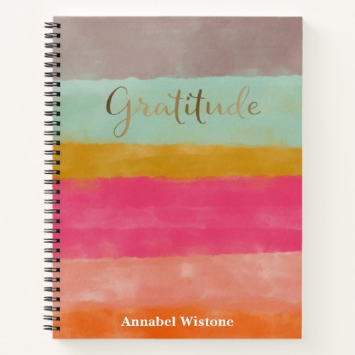 Watercolor Faux Gold Customized Gratitude Journal