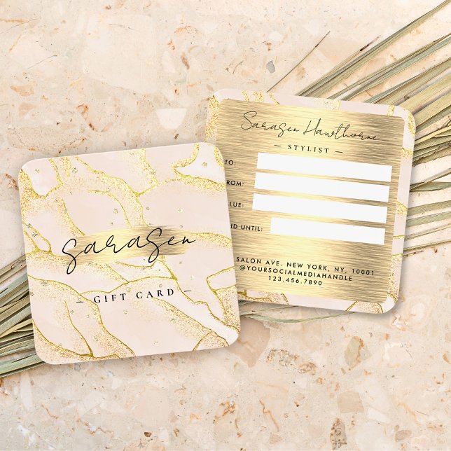 Watercolor Faux Gold Foil Gift Certificate Glitter (Creator Uploaded)