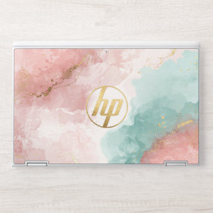 Watercolor Faux Gold Foil Modern Monogram HP Laptop Skin