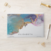 Watercolor Faux Gold Foil Modern Monogram HP Laptop Skin