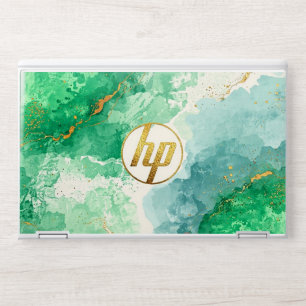Watercolor Faux Gold Foil Modern Monogram HP Laptop Skin