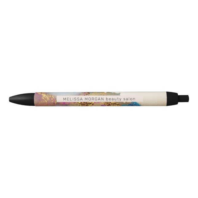 watercolor faux gold foil monogram pen (Front)
