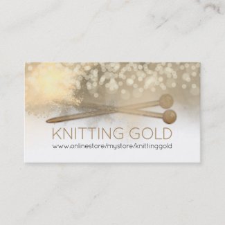 Watercolor faux gold glitter knitting needles