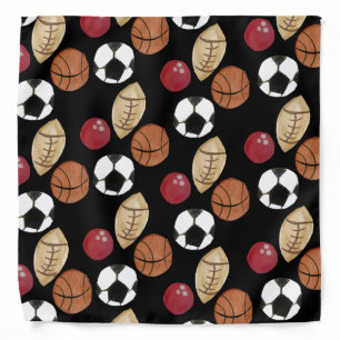 Watercolor Favorite Sports Bowling Football Soccer Bandana
