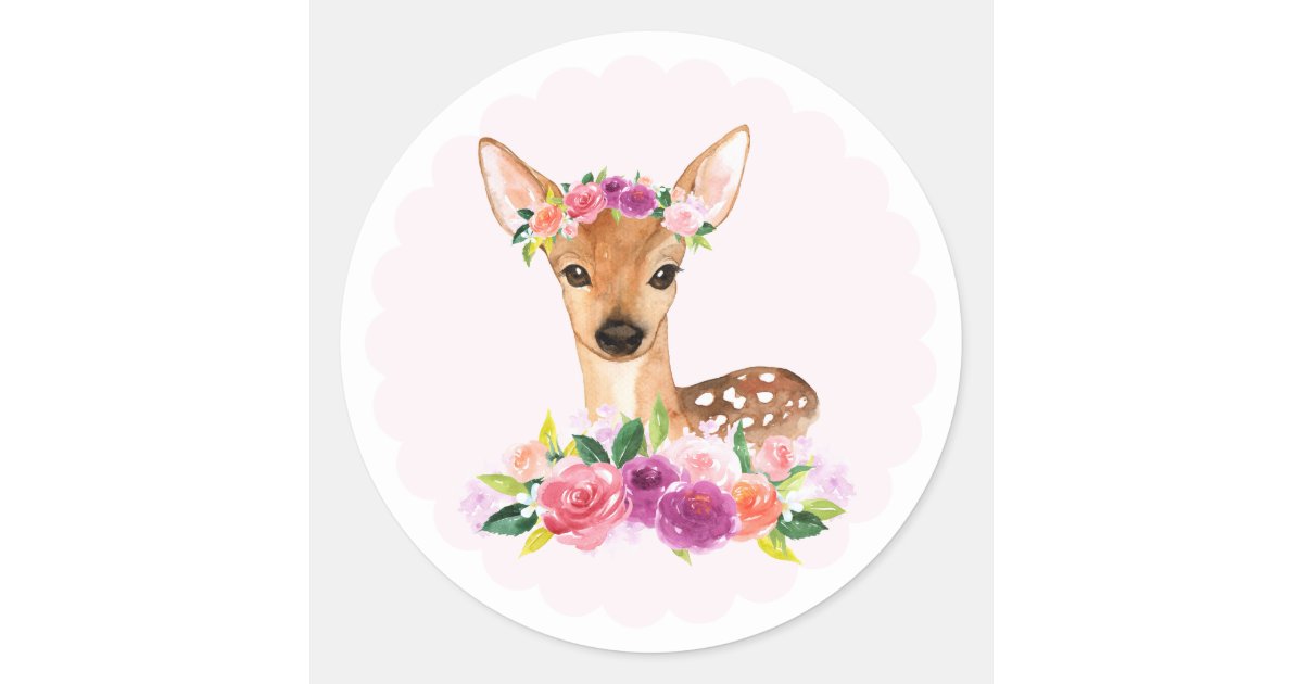 Floral Sticker  The Charming Fox