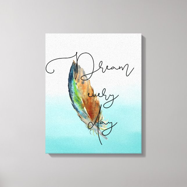 Watercolor Feather Dream Canvas Print (Front)