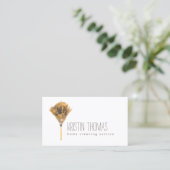 Watercolor Feather Duster Home Cleaning Service Business Card (Standing Front)