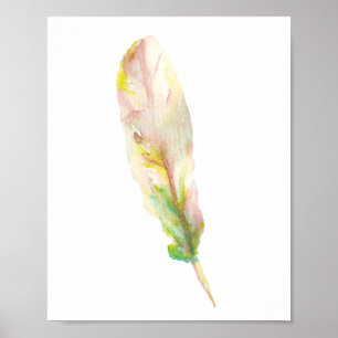 Watercolor feather painting by ©Lorena Depante Poster
