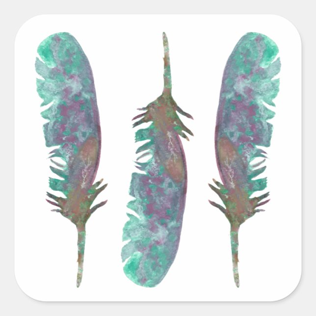 Watercolor Feather Stickers (Front)
