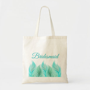 Watercolor Feathers Bridesmaid Wedding Tote Bag