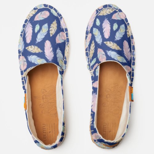 Watercolor feathers espadrilles