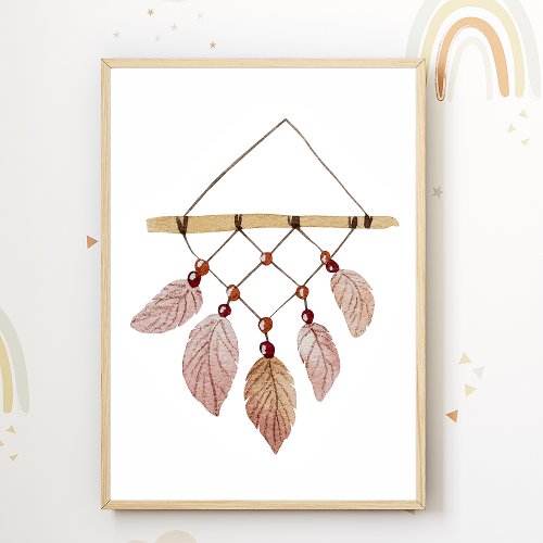 Watercolor Feathers Nursery Poster Kids Room Decor