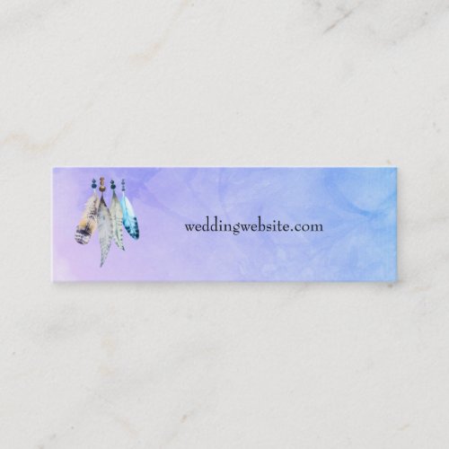 Watercolor Feathers on Purple Background Website Mini Business Card