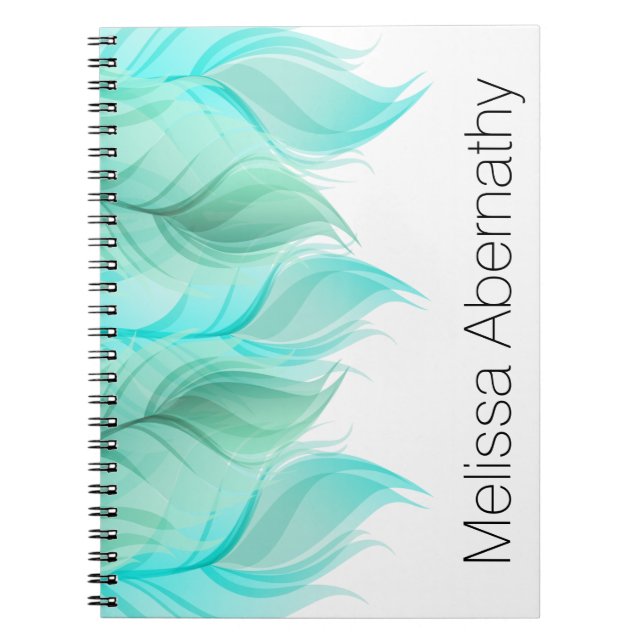 Watercolor Feathers Personalized Notebook (Front)