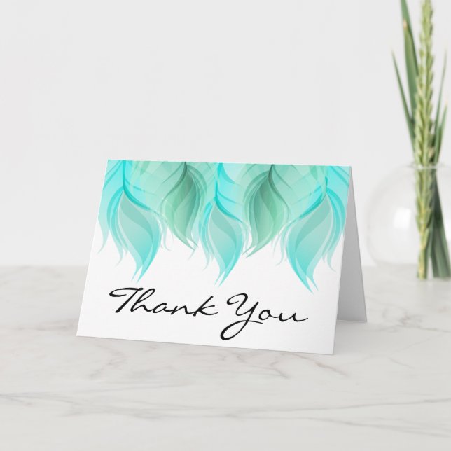 Watercolor Feathers Thank You Card (Front)
