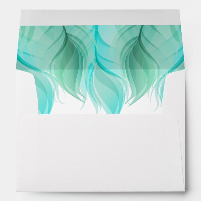 Watercolor Feathers Wedding Collection Envelope (Back (Bottom))