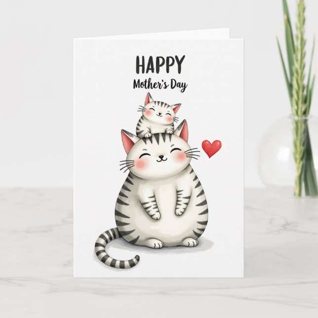 Watercolor Feline Love Card (Front)