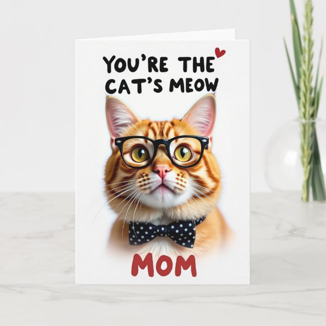 Watercolor Feline Mom Card (Front)