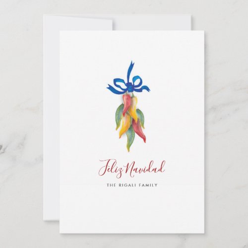 Watercolor Feliz Navidad Christmas Card