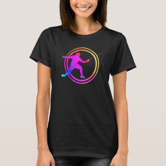 Watercolor Fencing Colorful Fencer T-Shirt
