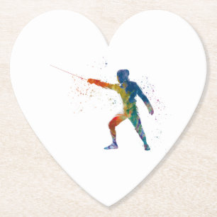 watercolor fencing paper coaster