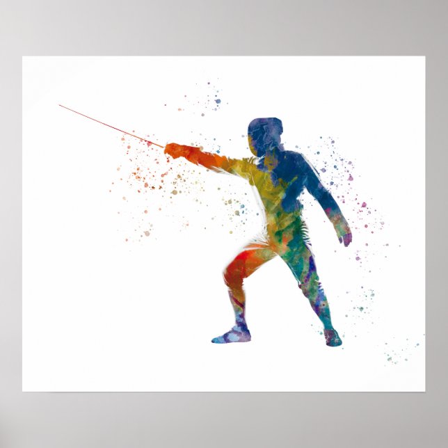 watercolor fencing poster (Front)