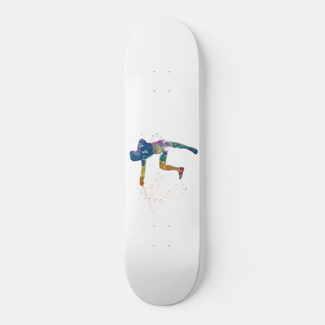 watercolor fencing skateboard (Front)