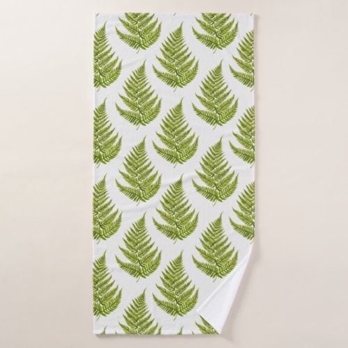 Watercolor fern pattern bath towel