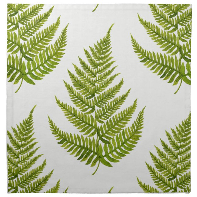 Watercolor fern pattern cloth napkin (Front)