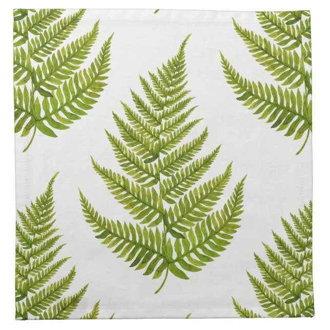 Watercolor fern pattern cloth napkin (Front)