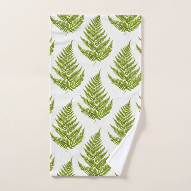 Watercolor fern pattern hand towel  (Hand Towel)