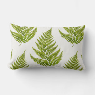 Watercolor Fern Pattern Lumbar Pillow