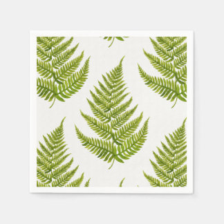 Watercolor fern pattern napkins