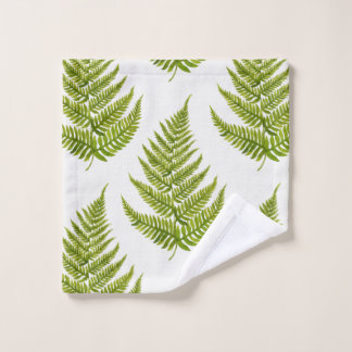 Watercolor fern pattern wash cloth