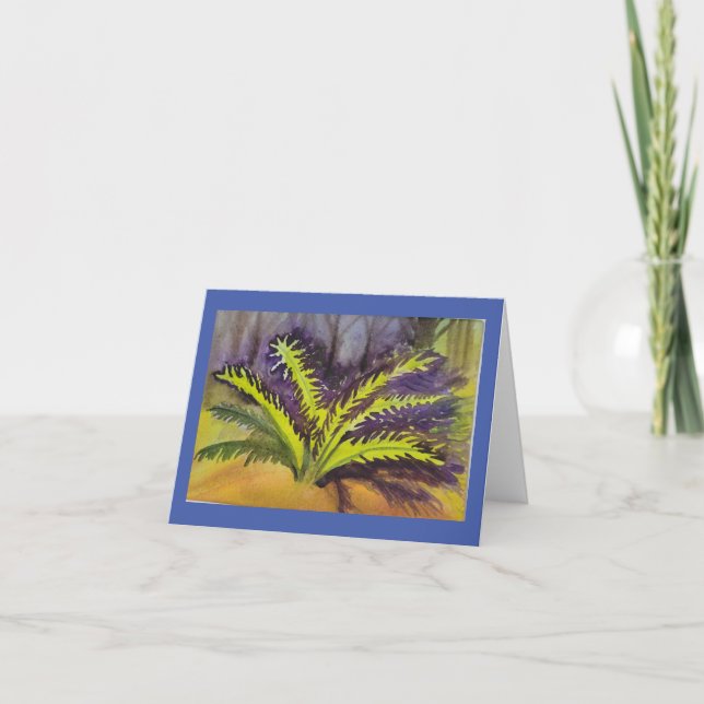 watercolor fern thank you card (Front)