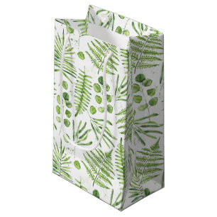 Watercolor Ferns and Eucalyptus Pattern Small Gift Bag