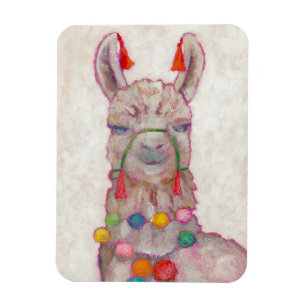 Watercolor Festival Llama Magnet