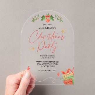 Watercolor Festive Christmas Dinner Party
