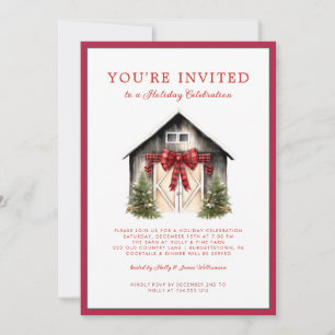 Watercolor Festive Christmas Tree Holiday Party  Invitation