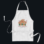 Watercolor Festive Gingerbread House Christmas Adult Apron<br><div class="desc">Merry Christmas! This Custom holiday apron features a watercolour festive gingerbread house with candy canes,  peppermints,  and candy accents. Personalize by adding your details. This custom Christmas apron is perfect as a personalized gift. Matching items are available.</div>