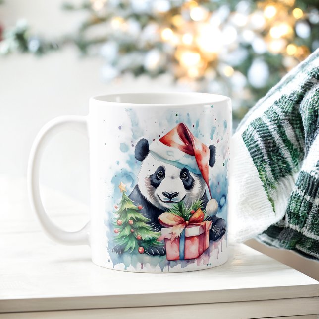 Watercolor Festive Panda Christmas Mug (Creator Uploaded)