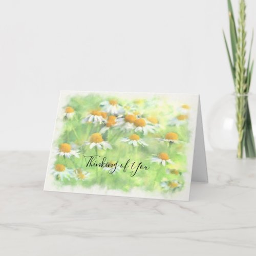 Watercolor Field Daisies Thinking of You Sympathy Card