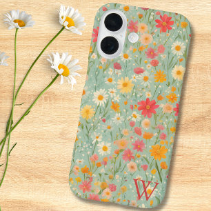 Watercolor Field of Wildflowers iPhone 16 Case