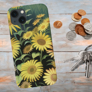 Watercolor Field of Yellow Wildflowers iPhone 13 Case