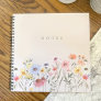 Watercolor Field Wildflowers, Foliage Notes Notebook
