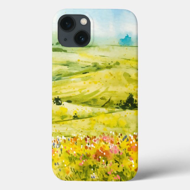 Watercolor Field Wildflowers  iPhone / iPad case (Back)